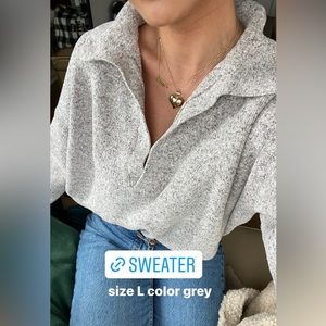 TRENDING Abercrombie Spray Dye Notch-neck sweater. Size L. Color Grey.